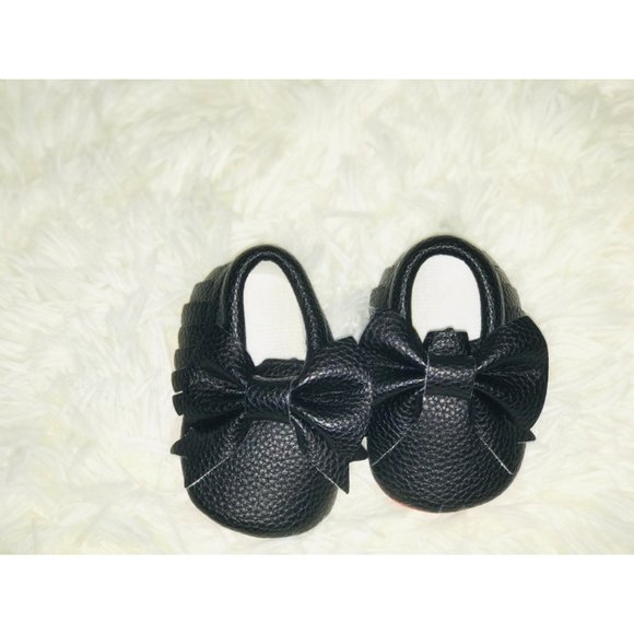 New Bebila Double Bow Fringe Baby (0-3) Moccasins - Picture 7 of 10